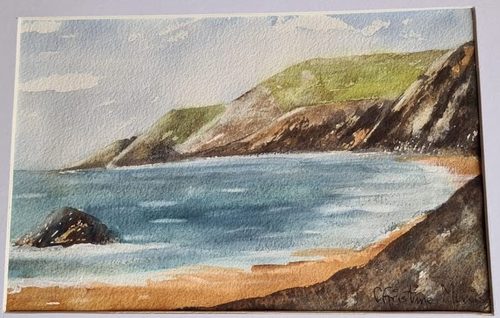Christine M, reminder of summer, mixed media.